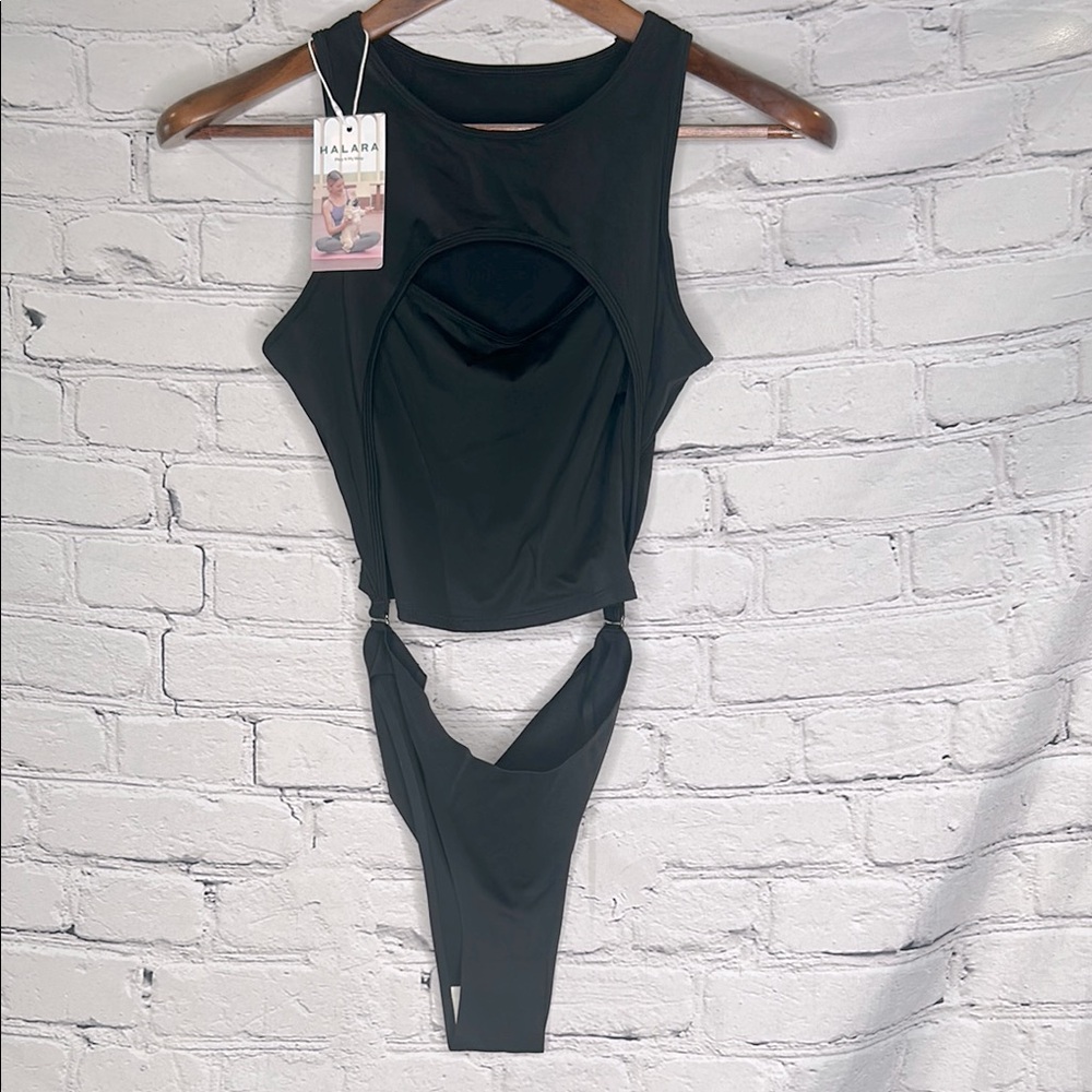 Halara Black 2-Piece Cloudful Air Bodysuit Size Small Brand New W/Tags
